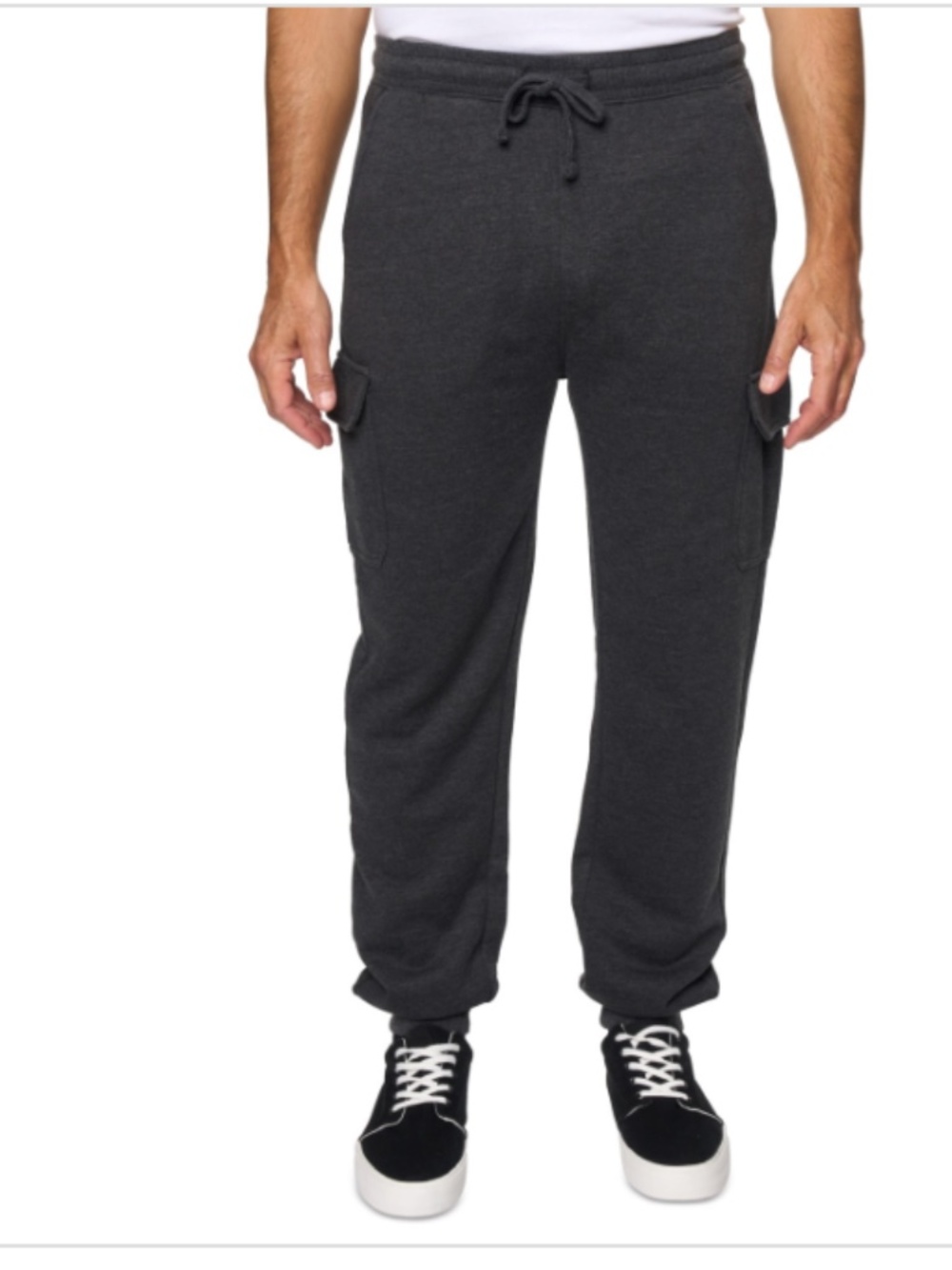 Lazer Men's Relaxed Fit Drawstring Burnout Fleece Cargo Jogger Pants Size XL NWT